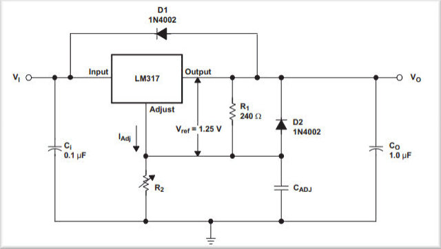 Schéma conseillé LM317
